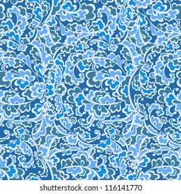 Frosty winter seamless pattern. Vector background.