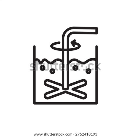 Froth flotation icon symbolizing mineral recovery, represents separation hardware, flotation cell tools, chemical processing gear, mining extraction systems, and industrial metal refinement logistics.