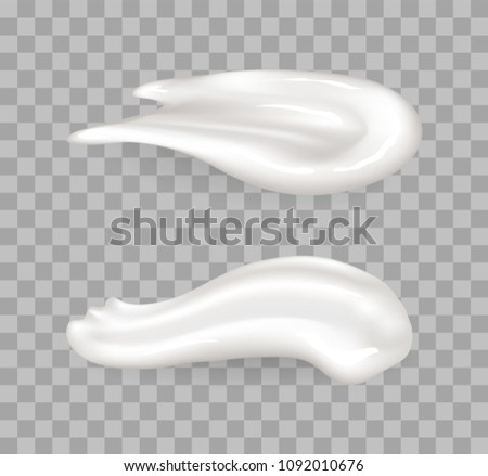Froth shaving gel set of cream realistic icon vector isolated on transparent background. Mousse tasty whipped product on milk base, vanilla foam