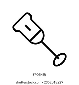 frother icon. Line Art Style Design Isolated On White Background