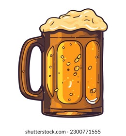 Frothy beer for celebration icon isolated