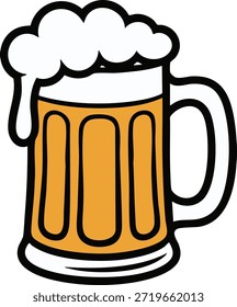 Icono de taza de cerveza espumosa para la marca de pub o restaurante