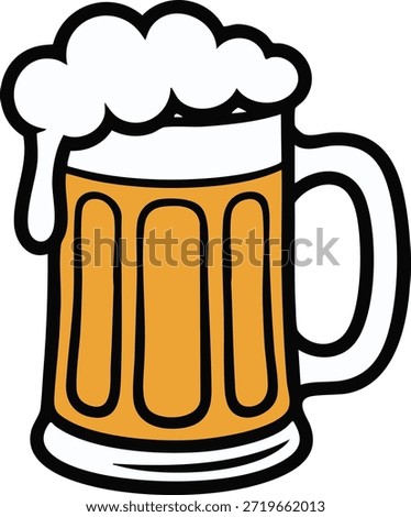 Frothy beer mug icon for pub or restaurant branding
