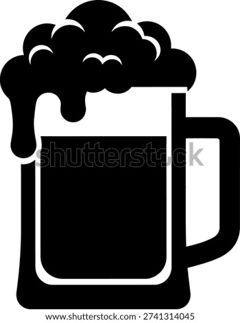 Frothy beer mug overflowing with foam, a classic symbol for pubs, bars, and celebrations.