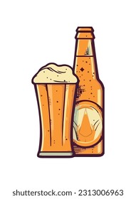 Frothy beer mug refreshment icon isolated