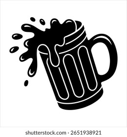 Caneca de cerveja espumosa salpicar bebida líquida