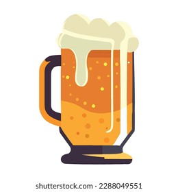 Frothy beer mug symbolizes celebration and refreshment isolated