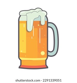 Frothy beer mug symbolizes celebration and refreshment icon