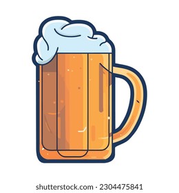 Frothy beer mug symbolizes celebration and refreshment icon