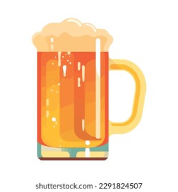 Frothy beer in a pint glass celebration icon isolated