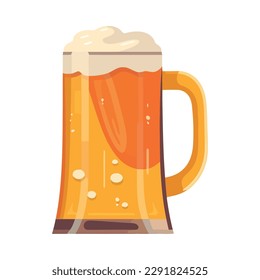 Frothy beer in a pint glass celebration icon isolated