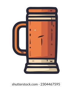 Frothy beer in pint glass, perfect refreshment icon isolated