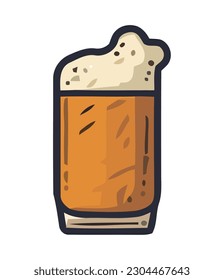 Frothy beer in pint glass, perfect celebration drink icon isolated