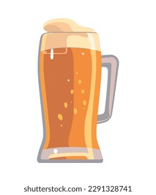 Frothy beer in a pint glass symbolizes celebration icon isolated