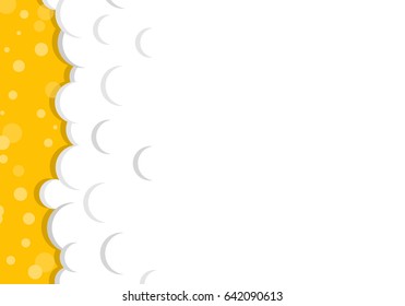 Frothy beer texture with foam. Vector.