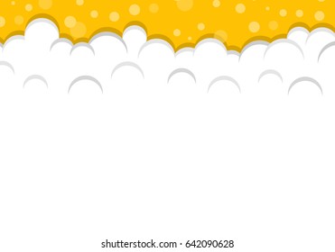 Frothy beer texture with foam. Vector.