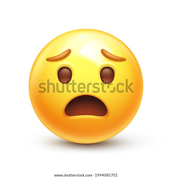 Frown Emoji Anguished Emoticon Furrowed Eyebrows Stock Vector Royalty Free