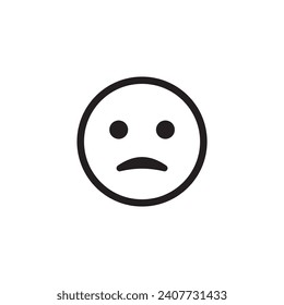 Frown face in flat icon vector illustration