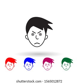 Frown on face multi color icon. Simple glyph, flat vector of facial expressions icons for ui and ux, website or mobile application