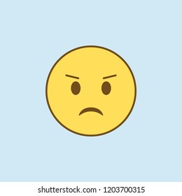 frowning 2 colored line icon. Simple yellow and brown element illustration. frowning concept outline symbol design 