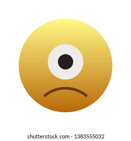 Frowning Face With Big Eye Emoji. Modern Simple Vector For Web Site Or Mobile App