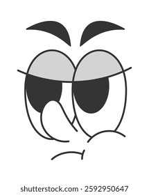 Frowning face character comic doodle