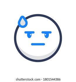 Frowning Face Flat Emoji Icon