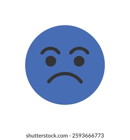 Frowning face icon expressing strong emotions.