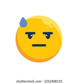 frowning face illustration with flat style