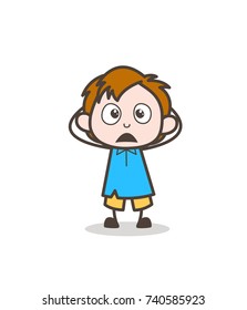Frowning Face with Open Mouth - Cute Cartoon Kid Vector

