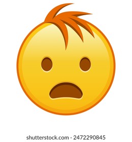 Frowning face with open mouth Large size of yellow emoji smile with hair