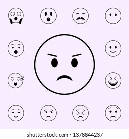 frowning icon. Emoji icons universal set for web and mobile