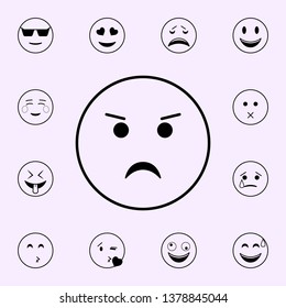 frowning icon. Emoji icons universal set for web and mobile
