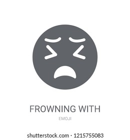 Frowning With Open Mouth emoji icon. Trendy Frowning With Open Mouth emoji logo concept on white background from Emoji collection. Suitable for use on web apps, mobile apps and print media.
