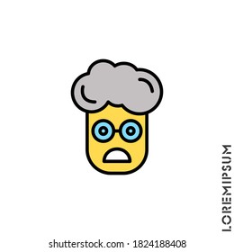 Frowning with open mouth yellow 