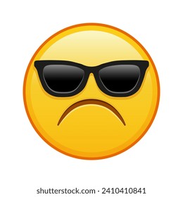 Frowning sad face with sunglasses Large size of yellow emoji smile