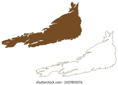 Froya island (Kingdom of Norway) map vector illustration, scribble sketch Froya map