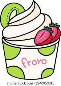 Froyo Frozen Yogurt Icon Element illustration colored outline