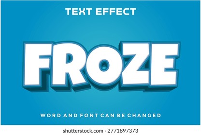 Froze editable text effect design template