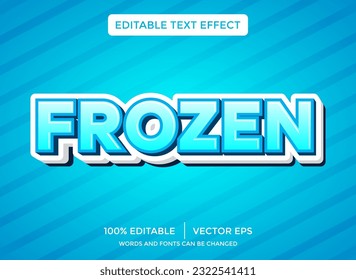 frozen 3D editable text effect template