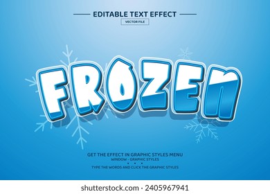 Frozen 3D editable text effect template