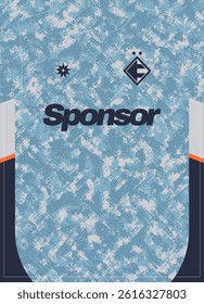 Frozen Air Blue Grey Pattern Sublimation Print Football Jersey