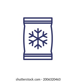 frozen bag line icon on white