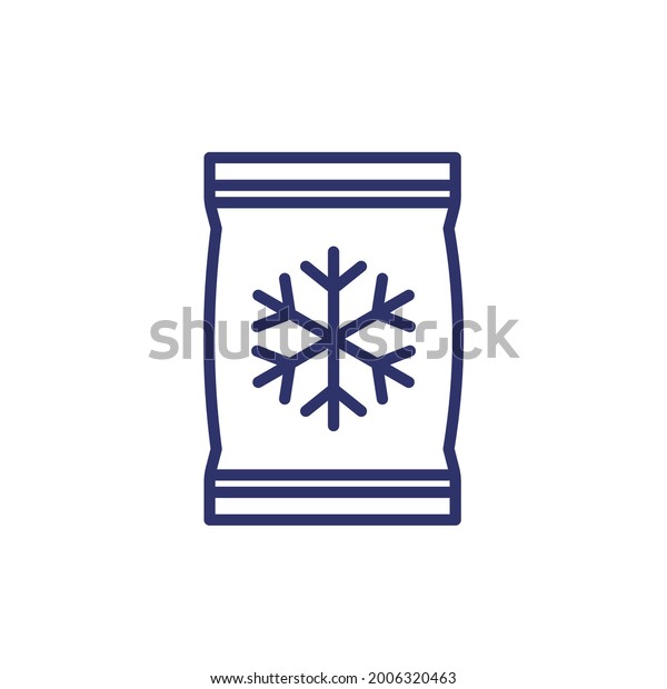 frozen bag line icon on
white