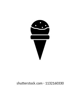 frozen ball in the horn icon. Element of ice cream icon for mobile concept and web apps. Glyph stylefrozen ball in the horn icon can be used for web and mobile on white background
