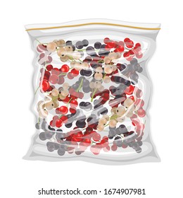 Bayas congeladas almacenadas en ilustración de vectores de envases de plástico