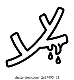 Frozen Branch Vector Line Icon Design