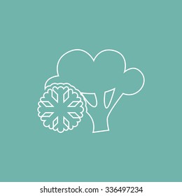 Frozen broccoli icon
