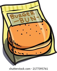 Frozen Burger Bun In A Plastic Bag