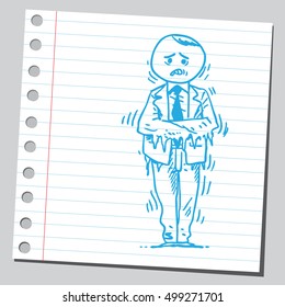 Frozen businessman